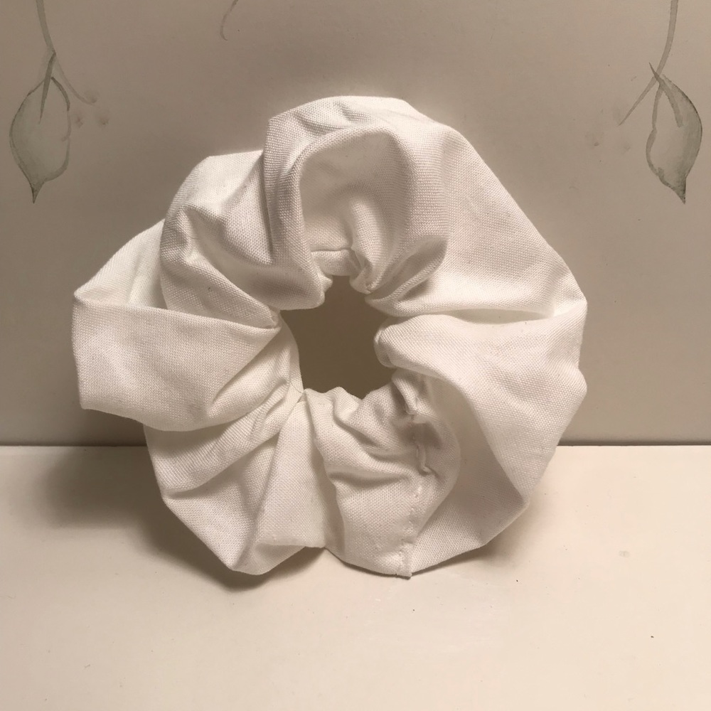Solid White Scrunchie